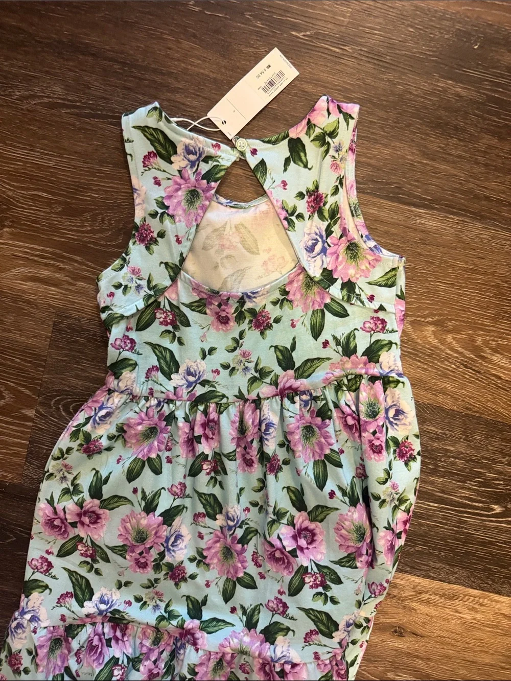 Janie and Jack Mint Floral Sleeveless Twirl Dress